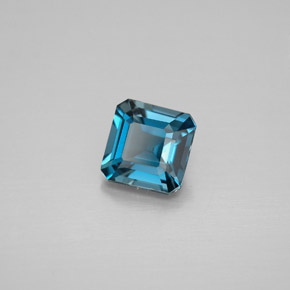 Topázio azul natural 1,30ct, corte esmeralda, VVS-VS