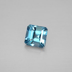 Topázio azul natural 1,38ct, corte esmeralda, VVS-VS