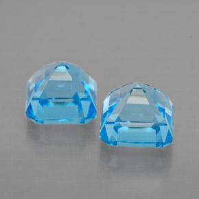 Pedras preciosas de topázio azul natural de  ct, corte esmeralda, VVS-VS