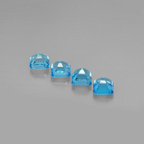 Pedras preciosas de topázio azul natural de  ct, corte esmeralda, VVS