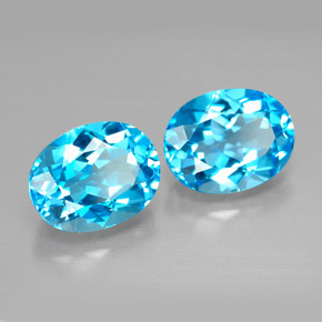 Pedras preciosas de topázio azul natural de  ct, corte oval, VVS-VS