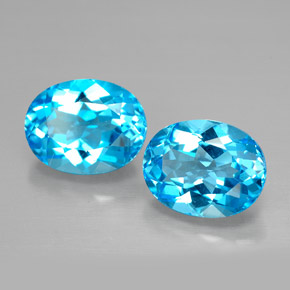 Pedras preciosas de topázio azul natural de  ct, corte oval, VVS-VS