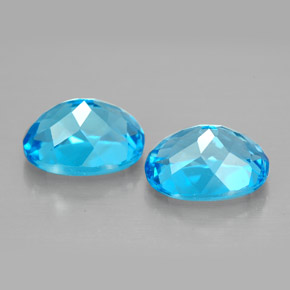 Pedras preciosas de topázio azul natural de  ct, corte oval, VVS-VS