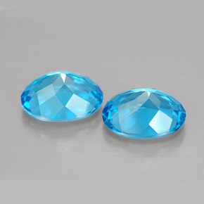 Pedras preciosas de topázio azul natural de  ct, corte oval, VVS