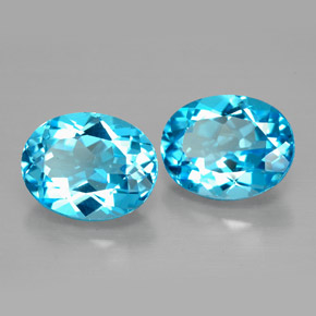 Pedras preciosas de topázio azul natural de  ct, corte oval, VVS