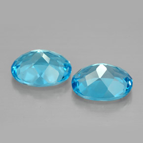 Pedras preciosas de topázio azul natural de  ct, corte oval, VVS