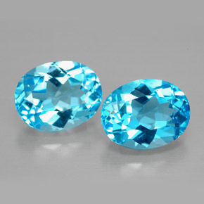 Pedras preciosas de topázio azul natural de  ct, corte oval, VVS-VS