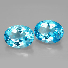 Pedras preciosas de topázio azul natural de  ct, corte oval, VVS-VS