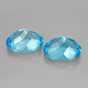 Pedras preciosas de topázio azul natural de  ct, corte oval, VVS-VS