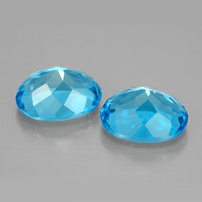 Pedras preciosas de topázio azul natural de  ct, corte oval, VVS