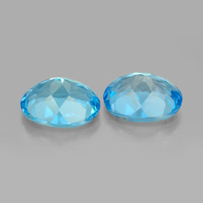 Pedras preciosas de topázio azul natural de  ct, corte oval, VVS