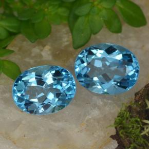 Pedras preciosas de topázio azul natural de 4,71 ct, corte oval, VVS-VS