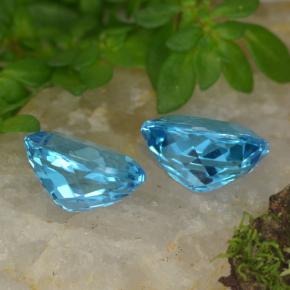 Pedras preciosas de topázio azul natural de 4,71 ct, corte oval, VVS-VS