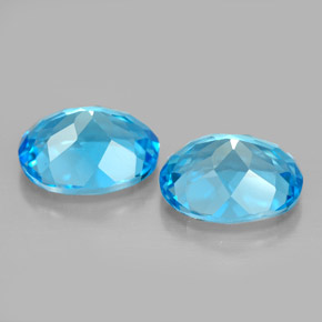 Pedras preciosas de topázio azul natural de  ct, corte oval, VVS