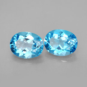 Pedras preciosas de topázio azul natural de  ct, corte oval, VVS