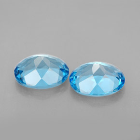 Pedras preciosas de topázio azul natural de  ct, corte oval, VVS
