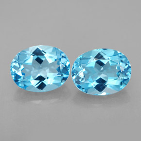 Pedras preciosas de topázio azul natural de  ct, corte oval, VVS