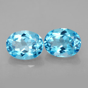 Pedras preciosas de topázio azul natural de  ct, corte oval, VVS