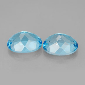 Pedras preciosas de topázio azul natural de  ct, corte oval, VVS