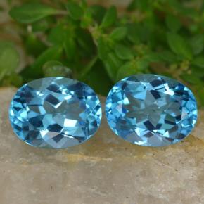 Pedras preciosas de topázio azul natural de 5,02 ct, corte oval, VVS