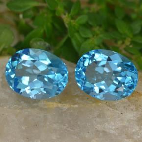 Pedras preciosas de topázio azul natural de 5,02 ct, corte oval, VVS