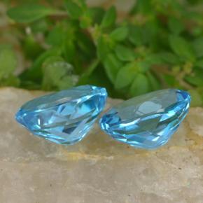 Pedras preciosas de topázio azul natural de 5,02 ct, corte oval, VVS