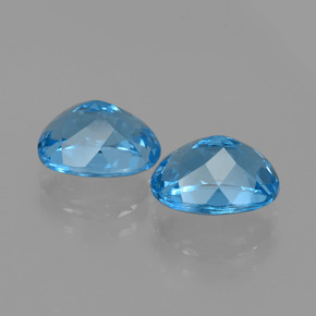 Pedras preciosas de topázio azul natural de  ct, corte oval, VS