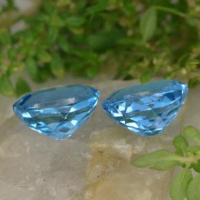 Pedras preciosas de topázio azul natural de 5,43 ct, corte oval, VVS-VS