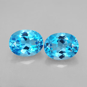Pedras preciosas de topázio azul natural de  ct, corte oval, VVS
