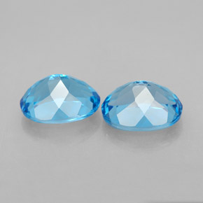 Pedras preciosas de topázio azul natural de  ct, corte oval, VVS