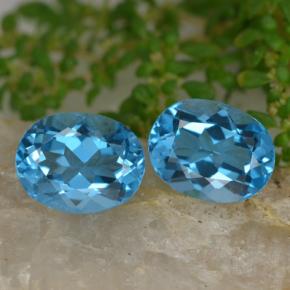 Pedras preciosas de topázio azul natural de 4,65 ct, corte oval, VVS-VS