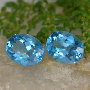 Pedras preciosas de topázio azul natural de 4,65 ct, corte oval, VVS-VS