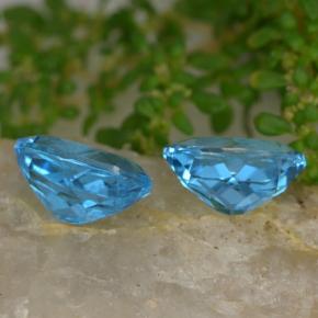 Pedras preciosas de topázio azul natural de 4,65 ct, corte oval, VVS-VS