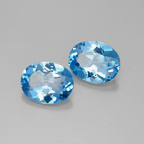 Pedras preciosas de topázio azul natural de  ct, corte oval, VVS