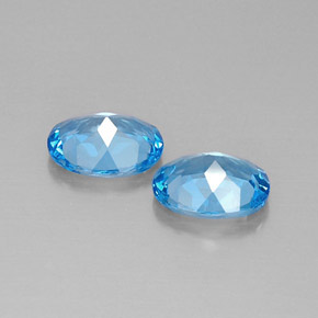 Pedras preciosas de topázio azul natural de  ct, corte oval, VVS