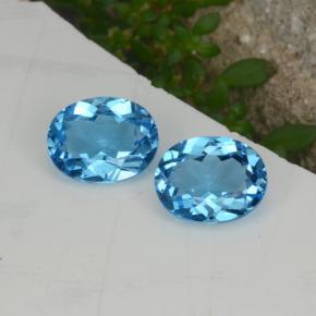 Pedras preciosas de topázio azul natural de 4,28 ct, corte oval, VVS-VS
