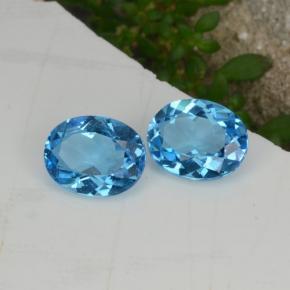Pedras preciosas de topázio azul natural de 4,28 ct, corte oval, VVS-VS