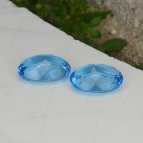 Pedras preciosas de topázio azul natural de 4,28 ct, corte oval, VVS-VS