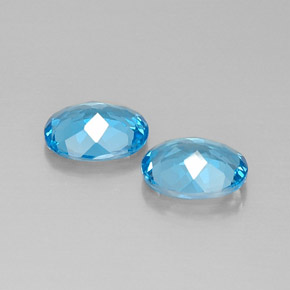 Pedras preciosas de topázio azul natural de  ct, corte oval, VVS-VS