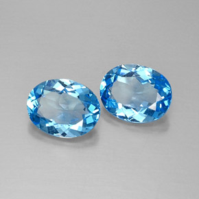Pedras preciosas de topázio azul natural de  ct, corte oval, VVS