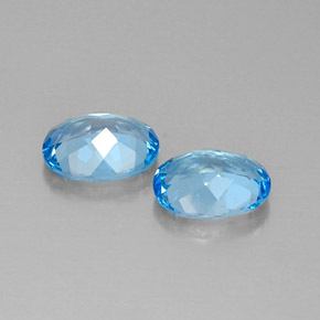 Pedras preciosas de topázio azul natural de  ct, corte oval, VVS