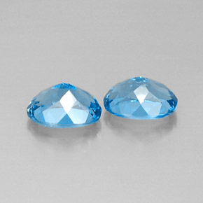 Pedras preciosas de topázio azul natural de  ct, corte oval, VVS