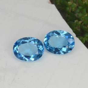 Pedras preciosas de topázio azul natural de 4,36 ct, corte oval, VVS