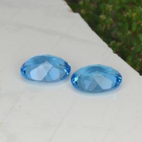 Pedras preciosas de topázio azul natural de 4,36 ct, corte oval, VVS