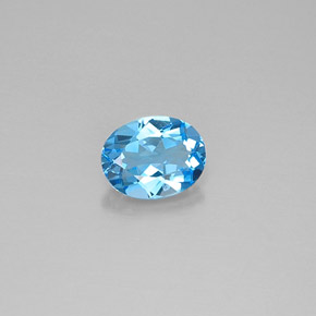 Topázio azul natural 2,23ct, corte oval, VVS-VS