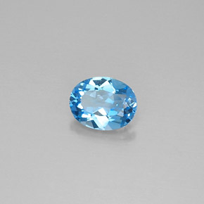 Topázio azul natural 2,23ct, corte oval, VVS-VS