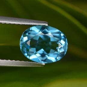 Topázio azul natural 2,24ct, corte oval, VVS