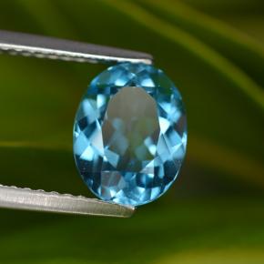 Topázio azul natural 2,24ct, corte oval, VVS