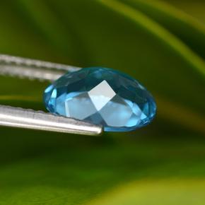 Topázio azul natural 2,24ct, corte oval, VVS