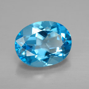 Topázio azul natural 2,21ct, corte oval, VVS-VS
